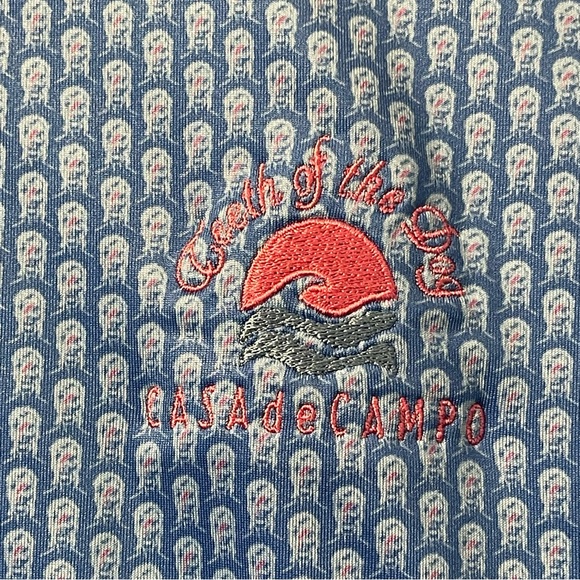 Peter Millar Summer Comfort David Bowie Polo Mens Medium Blue Performance Rare - Picture 5 of 9